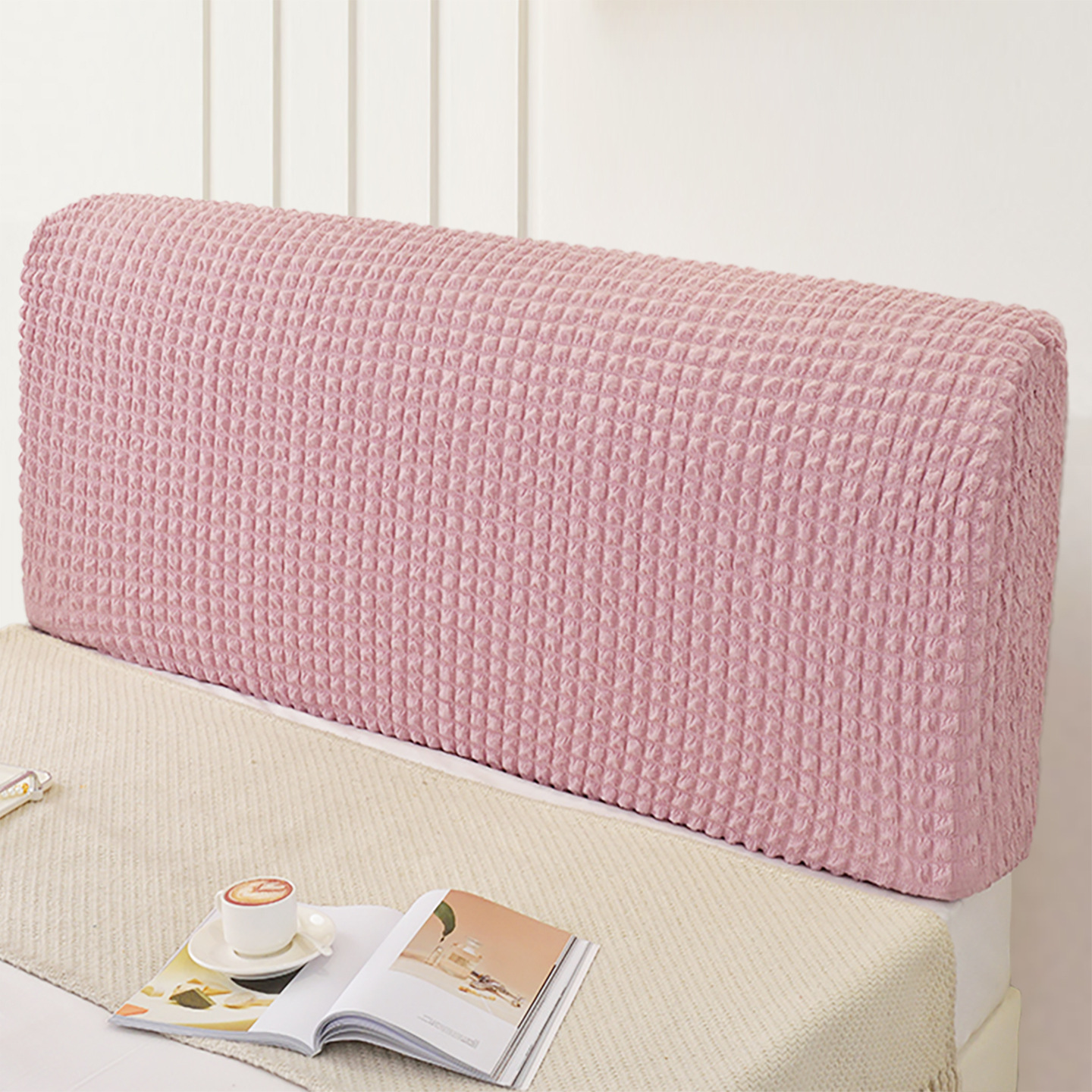 时尚清澈弹力 防尘泡泡格床头套床头罩 四季适宜网红方便清洗四季