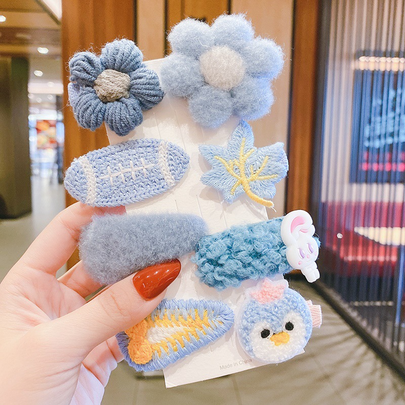 Otoño y invierno niños clip de pelo de dibujos animados peluche clip de pelo lindo bebé roto clip de pelo princesa coreana joyas para el pelo de chicas