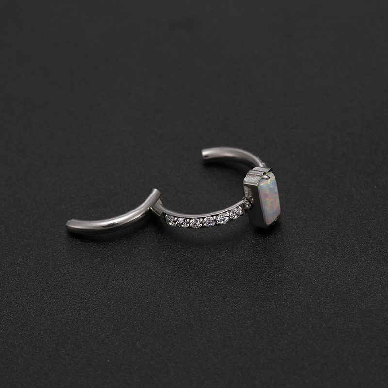 Ear Cartilage Rings & Studs, Nose Pin Piercing Type 1 Piece Quantity 1 Piece Simple Style Heart Shape Stainless Steel Inlaid Zircon Nose Ring