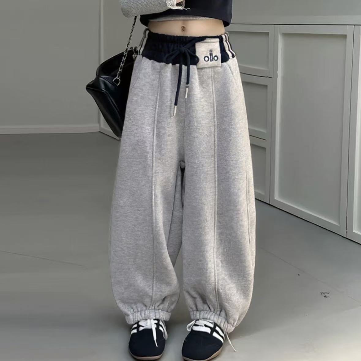 【立体加绒】2025版型太赞了男女童加绒冬季百搭防寒宽松卫裤