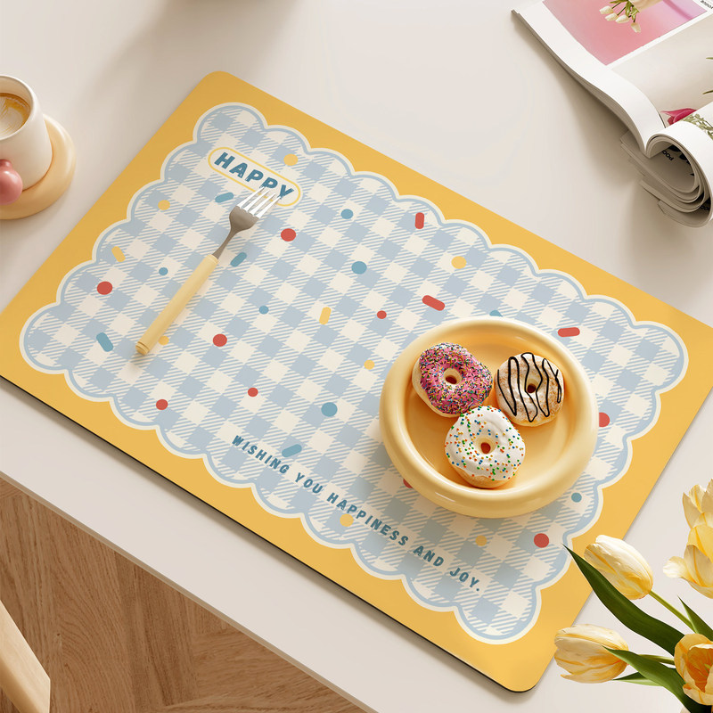 Dopamine table mat, kitchen draining mat, diatomaceous earth absorbent quick-dry non-slip placemat, coffee machine tabletop protector Dopamine table mat, kitchen draining mat, diatomaceous earth absorbent quick-dry non-slip placemat, coffee machine tabletop protector