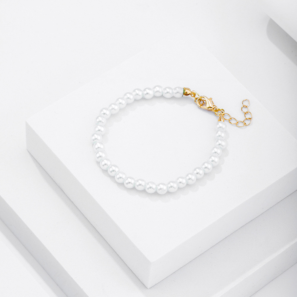 retro simple pearl chain bracelet necklace wholesale nihaojewelry