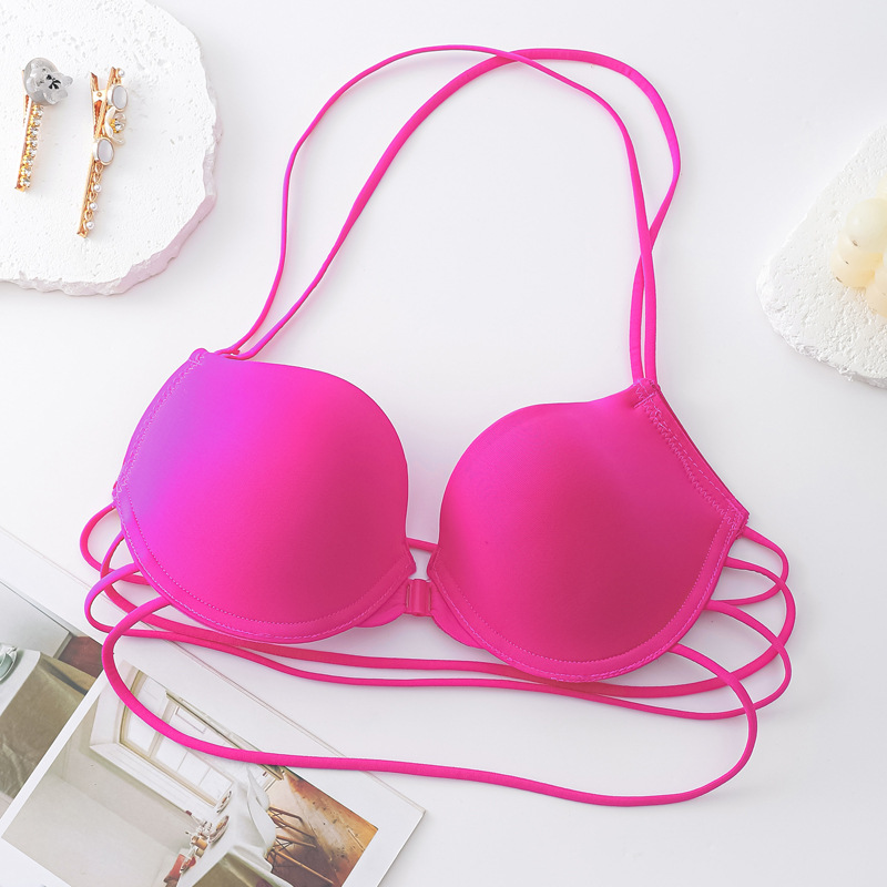 Shantou sujetador de hebilla frontal cintura de cuello sexy ropa interior de espalda pequeña pecho grueso reunido sujetador de moda para chicas