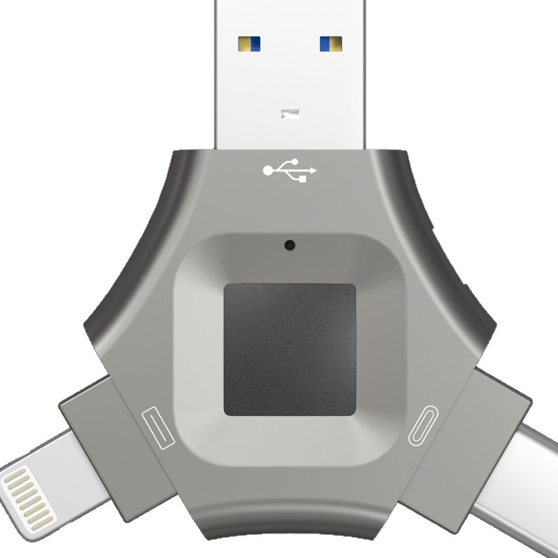 跨境金属指纹三合一平果u盘大容量256GType-C通用USB2.0专用适用|undefined