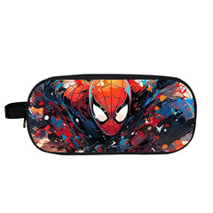 新款漫威蜘蛛俠筆袋兒童學生卡通大容量雙層文具盒高顏值跨境批發