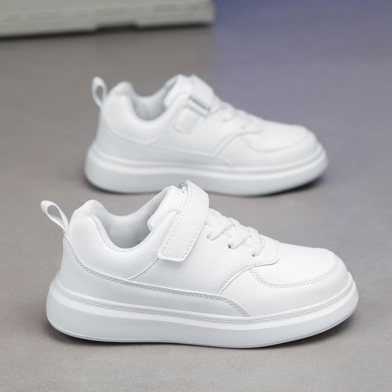 Children's white shoes girls sneaker 2023 Spring and Autumn New breathable mesh shoes student leather waterproof non-slip board shoes Children's white shoes girls sneaker 2023 Spring and Autumn New breathable mesh shoes student leather waterproof non-slip board shoes