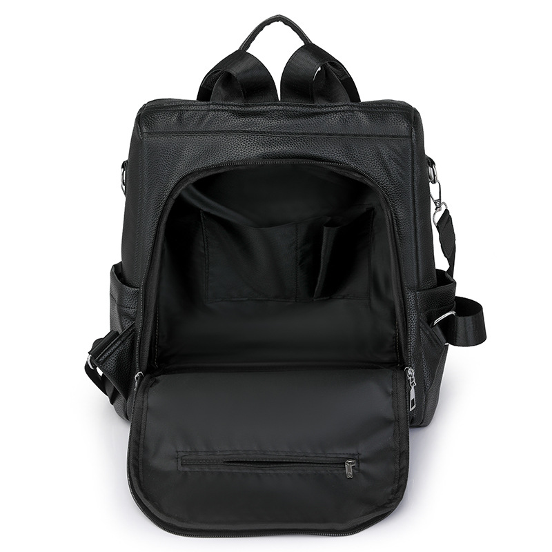 Mochila antirrobo multiusos para mujer 2024 nueva mochila escolar de moda impermeable color sólido mochila de viaje salvaje al por mayor