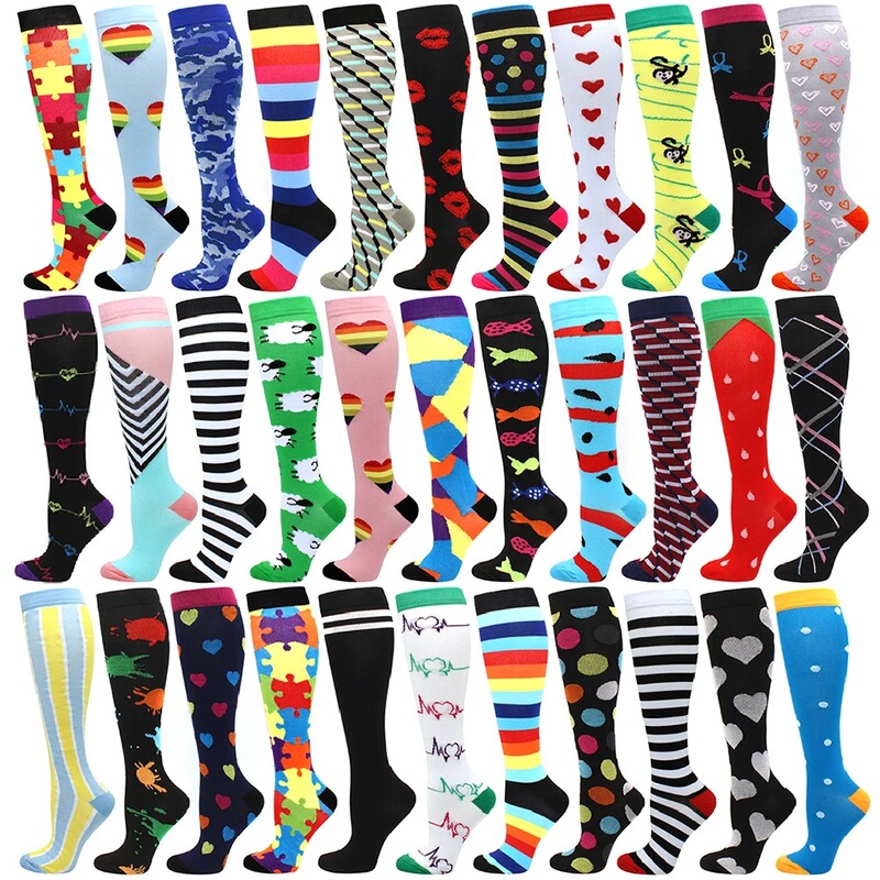 Compression Socks Unisex Sports Leg Compression Stockings Nylon Running Travel Happy Long Health Compression Socks Compression Socks Unisex Sports Leg Compression Stockings Nylon Running Travel Happy Long Health Compression Socks