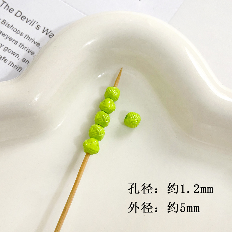 烤漆螺纹毛线珠彩色条纹diy散珠串珠手机链条包挂件饰品配件材料|undefined