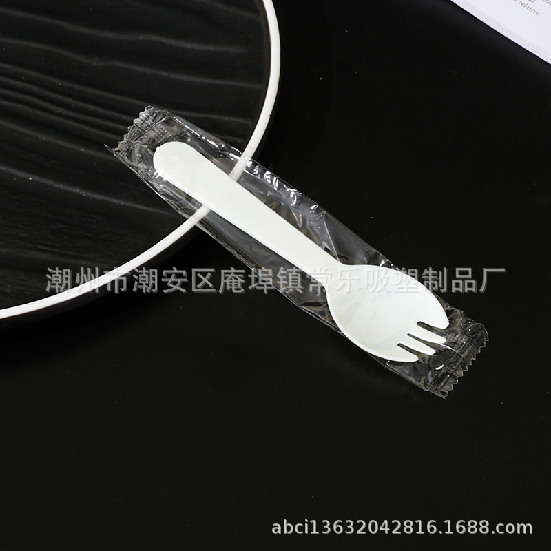 Tenedor desechable tenedor cucharas de plástico fruta picadora horquilla de pastel de embalaje independiente cucharas de postre cucharas de helado