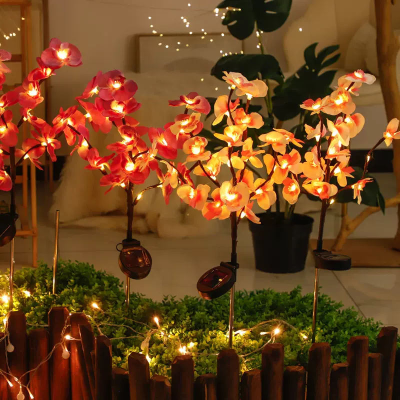 led太阳能仿真蝴蝶兰花灯户外别墅花园工程装饰灯草坪地插庭院灯