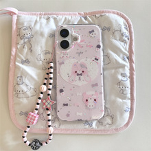 少女ins闪粉长耳朵小兔适用iPhone16ProMax苹果15/14手机壳13甜美