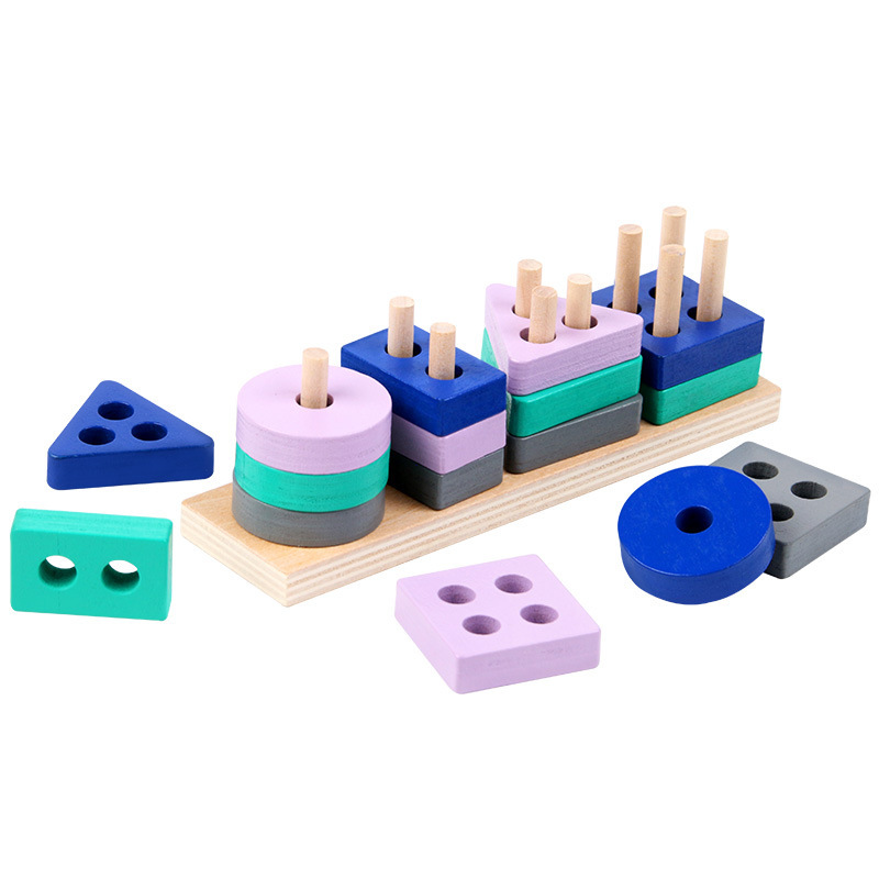 Los niños de color cognición bloques de construcción de madera niños y niñas forma Juego juguetes educativos del bebé educación temprana DESARROLLO DE INTELIGENCIA