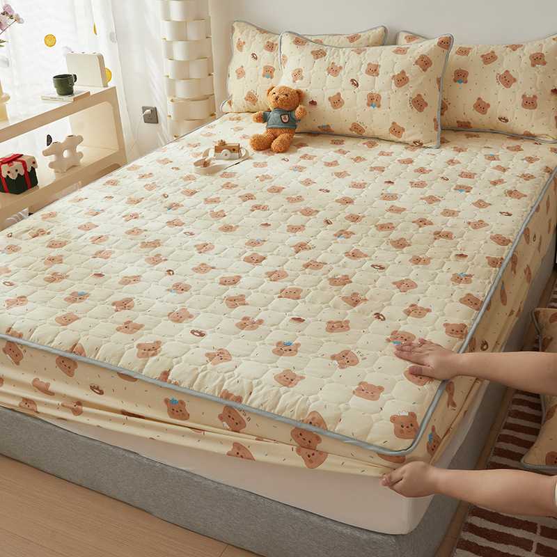 Cartoon Quilted Waterproof Bed Hat Diaphragm Pad Waterproof Mattress Simmons Protective Cover Bed Cover Mattress Dust Cover Bed Cover