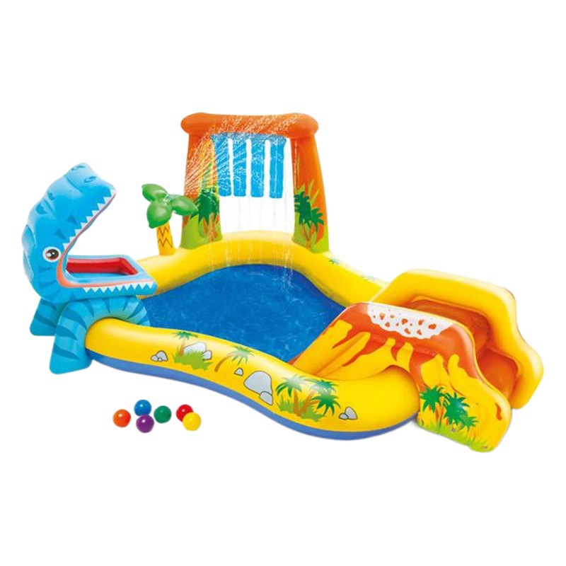 Original genuine goods INTEX dinosaur volcano inflatable swimming pool paddling pool baby sand pool ocean ball pool 57444