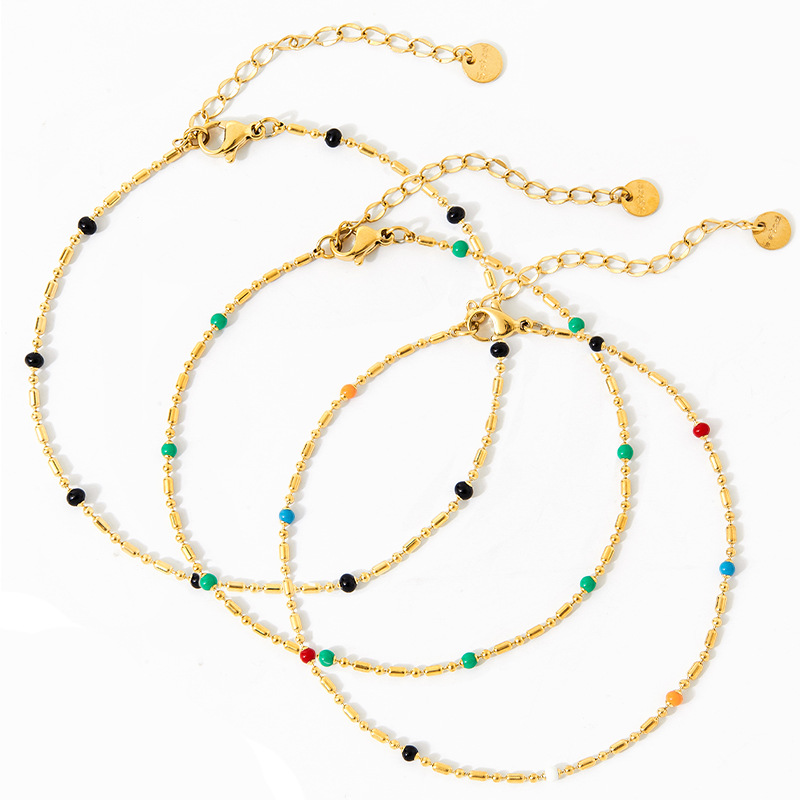 Fashion Solid Color Stainless Steel Plating Womenu0027S Anklet 1 Piece