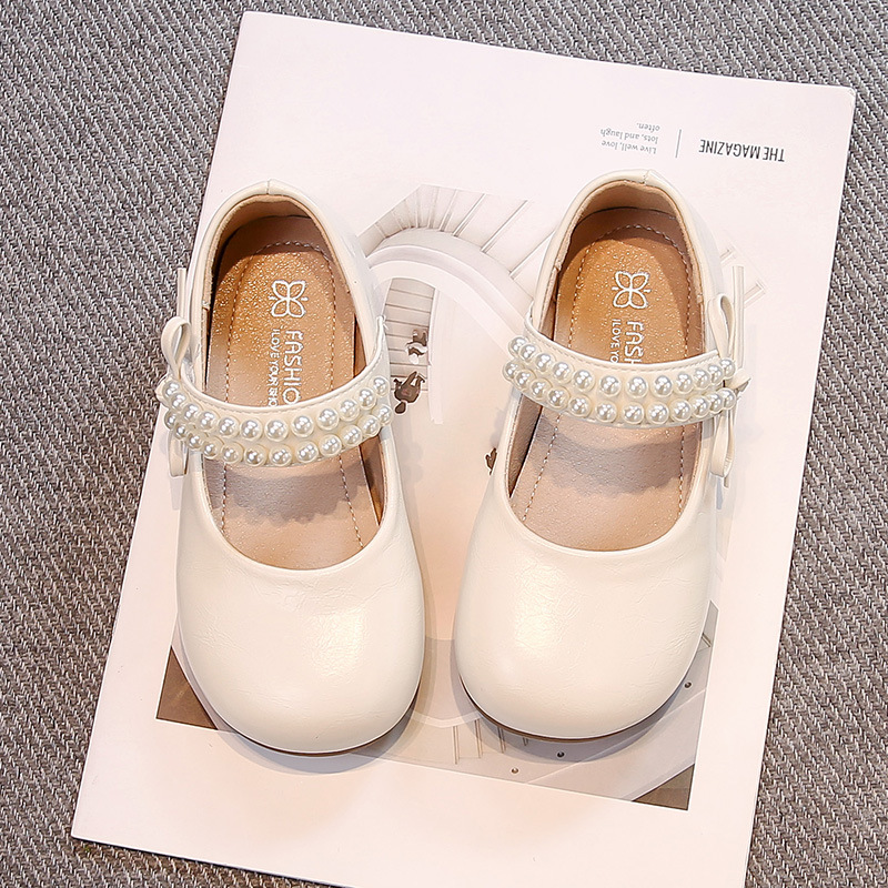Niñas zapatos de plata 2026 nuevos niños primavera y otoño Marizhen zapatos de cuero para niñas zapatos de princesa de arco de perla image 8