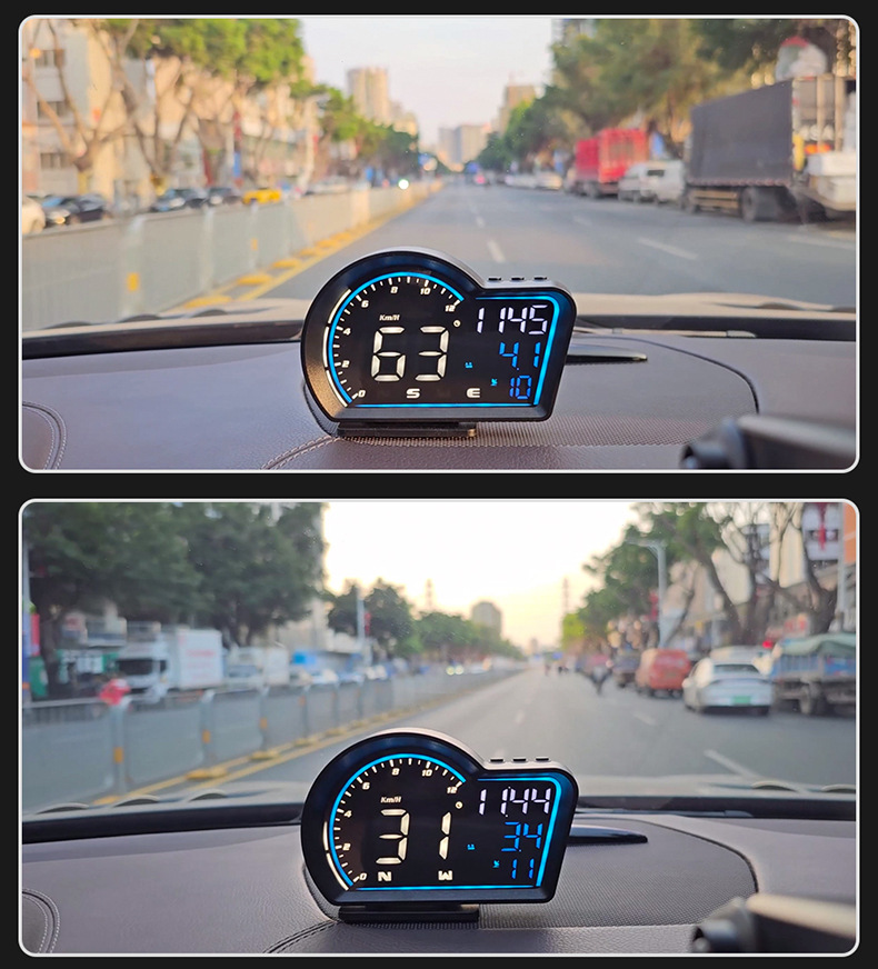 Car Head-Up Display Car Universal Gps High-Definition Speed Guide Head-Up Display Hud Digital Compass Altitude