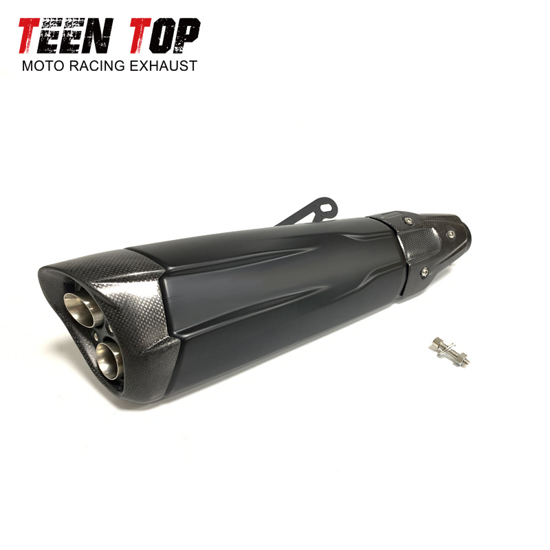 Suitable for Motorcycle Ninja400 800Mt Modified Exhaust Pipe Scorpio Dual Outlet Carbon Fiber Tail Section Exhaust