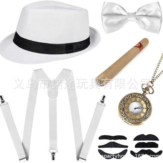 1920s Gatsby Party Dress Up Accesorios Sombrero Gángster Bandit Dress Up Sombrero de copa Años 20 Años 1920