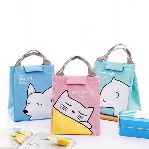 New Waterproof Lunch Bag with Cartoon Animal Design, Large Insulated Handbag, Creative Cute Ice Bag