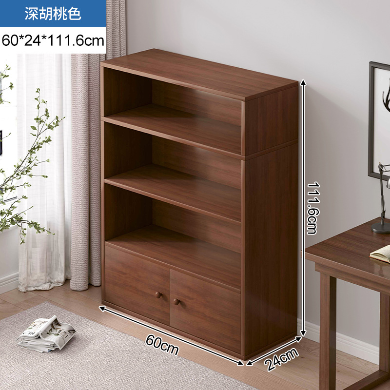Estante de libros pequeño estante de almacenamiento multicapa de piso armario pequeño armario contra la pared de madera sólida gabinete bajo