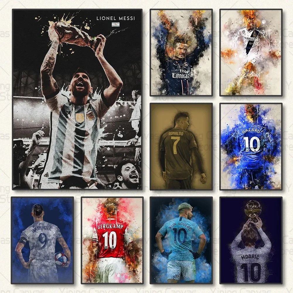 World Cup World Cup Jugador Acuarela Cartel Factory Una pieza de envío de núcleo decorativo SHEIN de comercio electrónico transfronterizo