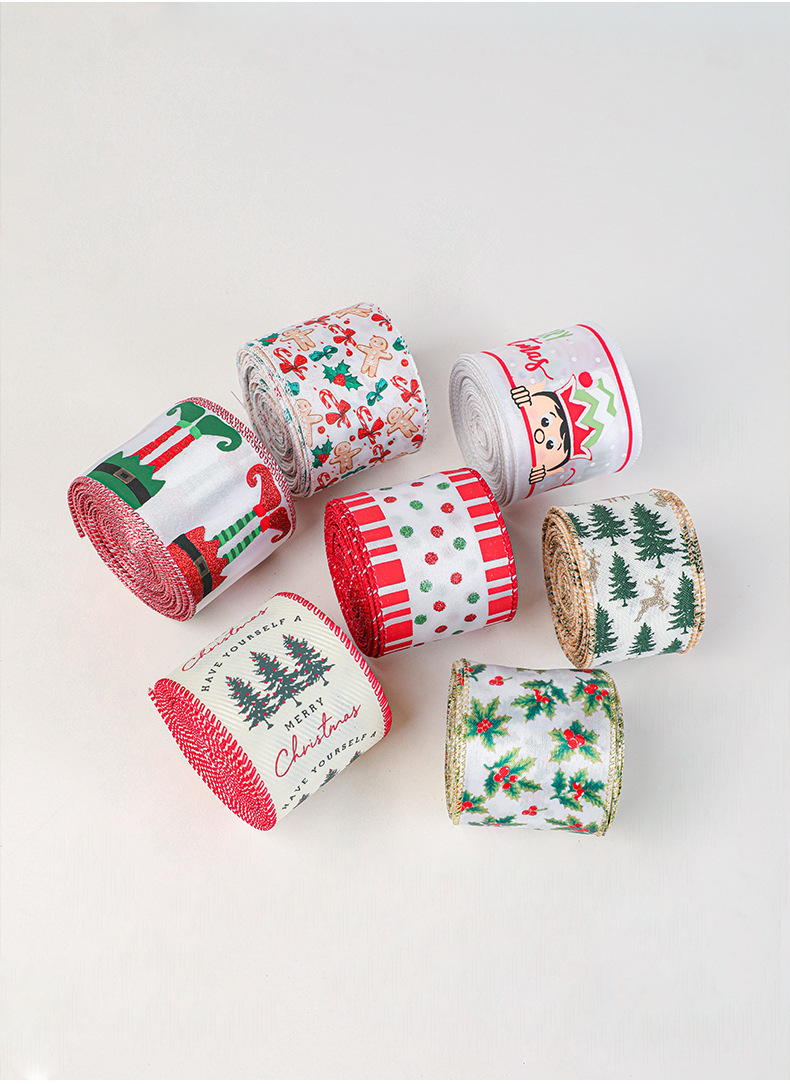 25g Weight Colored Ribbons Event & Party Supplies 1 Roll Quantity Holiday, Banquet Occasion Christmas Festival Gingerbread, Letter Pattern Cartoon Style, Cute Style Christmas Cartoon Style Cute Gingerbread Letter Holiday Banquet Colored Ribbons Party Accessories 7