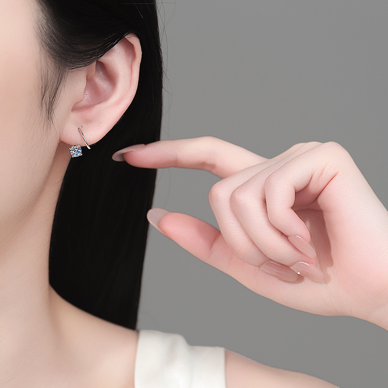 D-farbe Moissanit Creolen Aus Sterling-silber Für Damen_voghion.com