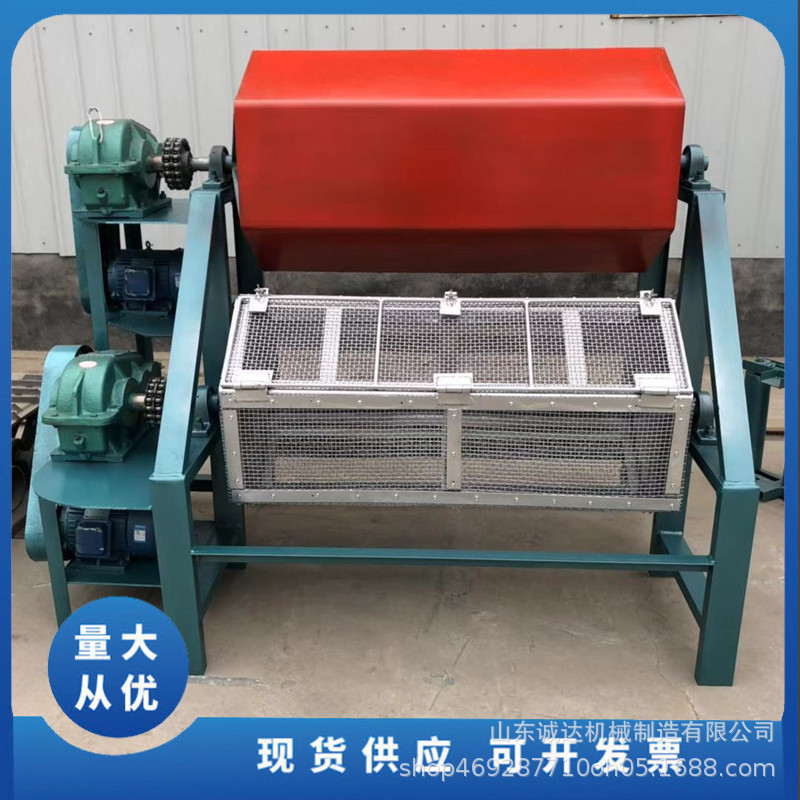 六角滚筒抛光机厂家 金属再生废铁钢渣 大型火烧铁除锈研磨机