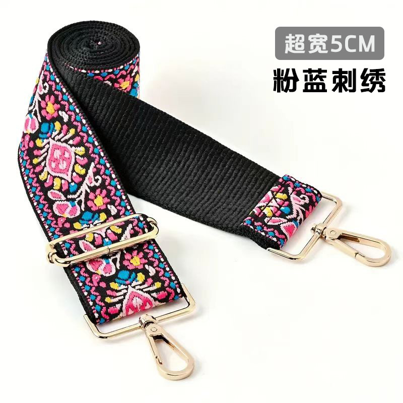 刺繍入りレディースバッグショルダーストラップクロスボディバッグストラップ調節可能なパーソナライズされたエスニックスタイルレトロ幅広ヨーロッパとアメリカのジャカードファッション交換|undefined