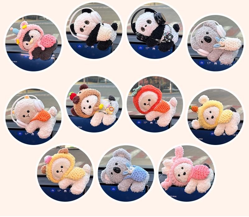 New Creative Car Ornaments, Cartoon Dolls, Car Center Console Decorations, Cute Dolls, Screen-Mounted Ornaments