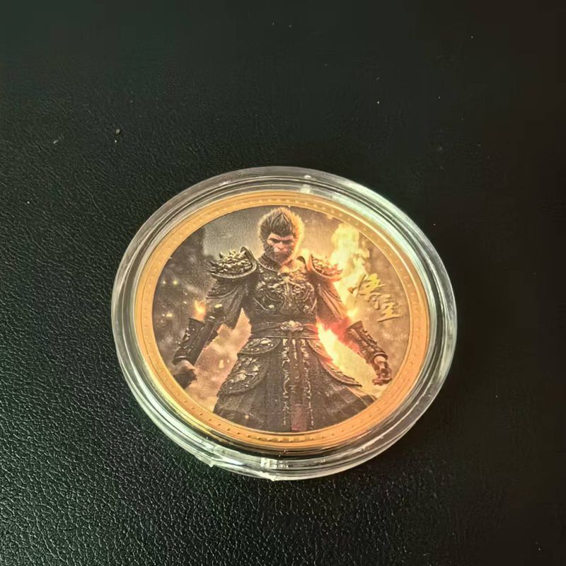 블랙 신화 오공 기념 동전 금속 공예 금화 게임 동전 배지는 사진과 샘플로 만들 수 있습니다