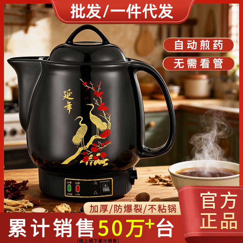 Traditional Chinese Medicine Pot: Fully Automatic Ceramic Decoction Pot, Health-Preserving Pot, Large-Capacity Household Clay Pot for Boiling Traditional Chinese Medicine, Plug-In