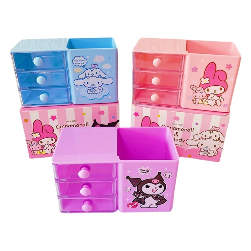 Детский настольный органайзер-ящик Melody, выдвижной, с мультяшными рисунками, оптом, креативный органайзер для рабочего стола.
