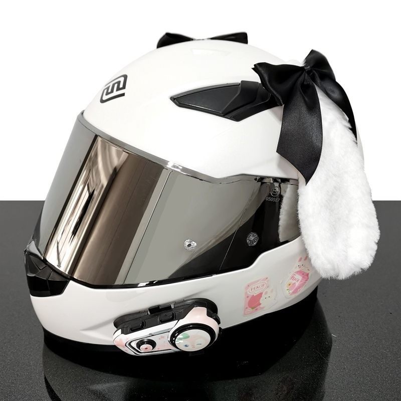Helmet Decoration Rabbit Ears Motorcycle Ski Helmet Motorcycle Accessories for Men and Women Cat Ears Electric Vehicle Riders