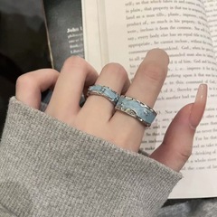 肌理珐琅滴釉戒指小众设计高级感食指戒指女ins开口调节秋冬款