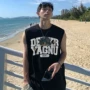 印花夏季字母宽松坎肩