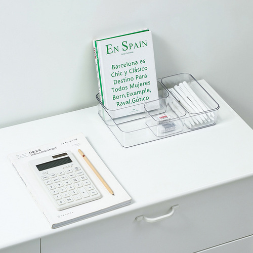 Office desk storage box drawer-type partition box for stationery and books storage box plastic transparent partition artifact