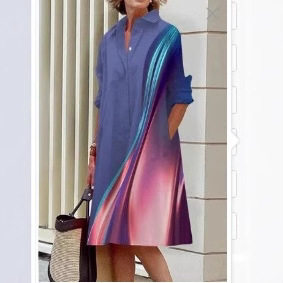 2025 New AliExpress European and American Colorful Simi Summer Hot Selling Comfortable Shirt dress 3D Digital Printing