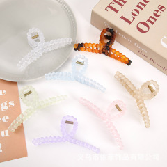 新商品クロスボーダーゼリー色ヘアクリップつや消しプラスチックキャンディー色ポニーテールヘアクリップ大サイズ透明サメクリップ頭飾り