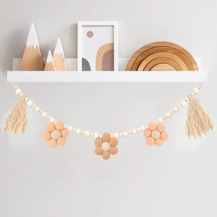 Ins Nordic Daisy Flower Tassel Banner Home Decoration Children's Room Decoration Cross-border Hot Sale