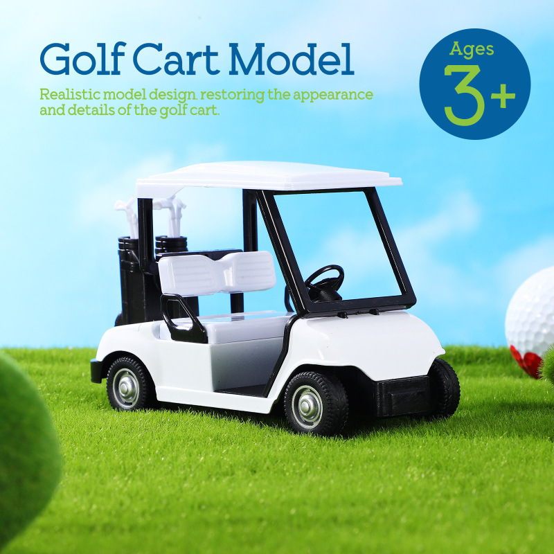 Cross-Border Hot-Selling Delivery Alloy Pull-Back Golf Cart Model Boy Birthday Gift
