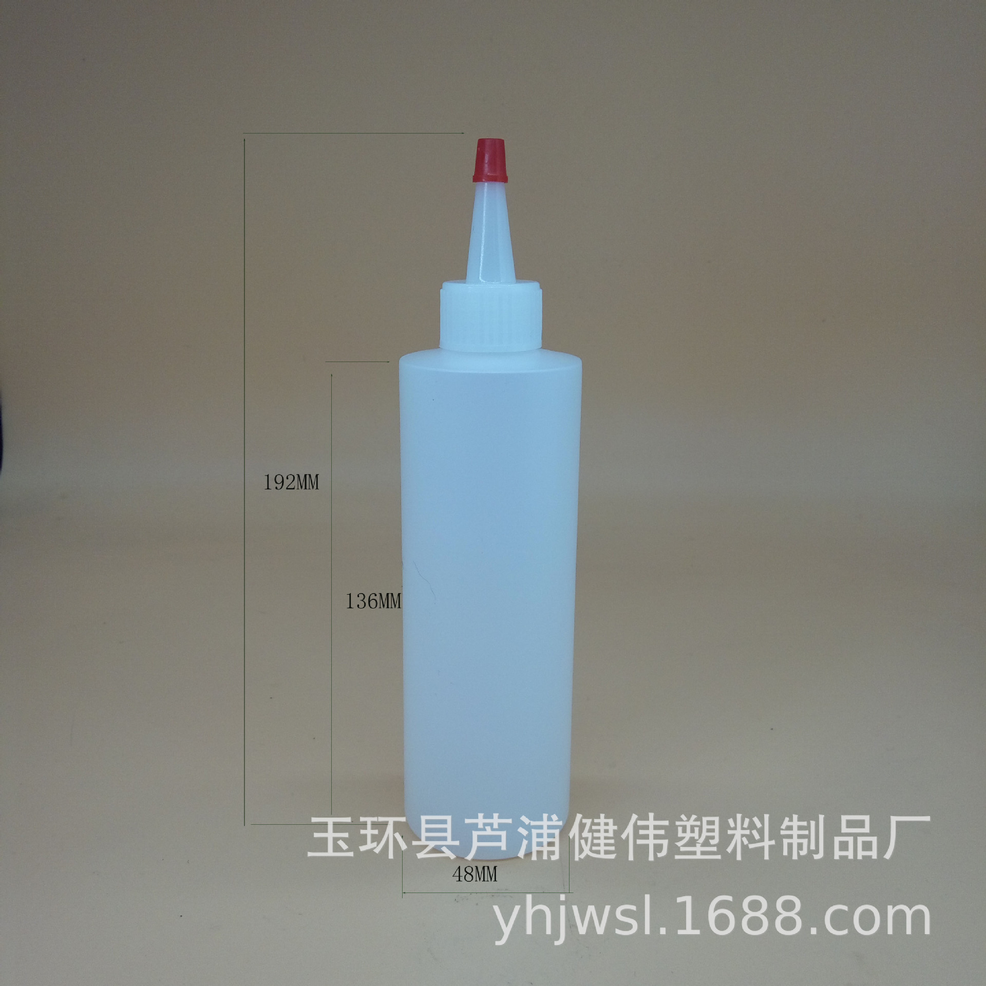 厂家现货200ML平肩白色半透明塑料小红帽瓶胶水瓶HDPE圆柱尖嘴瓶