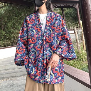 2024 Summer Large Size Fashionable New Chinese Sunscreen Wear Thin Coat Men's and Women's Japanese Cardigan Robe Cloak Hanfu