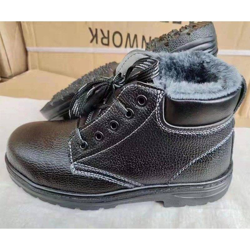 Work safety shoes, cotton shoes with extra padding, high-top, thick soles, warm and stylish, anti-punching, anti-puncture safety shoes, protective footwear.