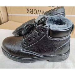 Work safety shoes, cotton shoes with extra padding, high-top, thick soles, warm and stylish, anti-punching, anti-puncture safety shoes, protective footwear.