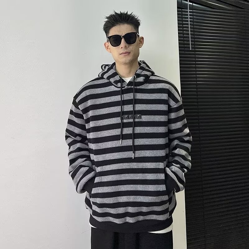 American Polo Neck Sweater Men's Lazy High-end Sense oversize Half Zip Knitted Sweater Base Coat for Men