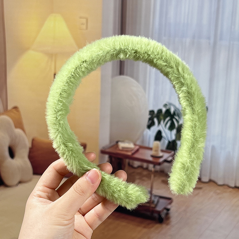 Bandera de cabello diy semiacabado de cabello mujer otoño invierno color caramelo tocado de peluche botón de mano peluche tocado de peluche