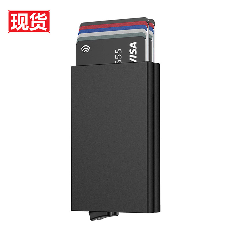Titular de tarjeta de metal comercio exterior de los hombres RFID antirrobo cepillo europeo y americano Amazon metal aleación de aluminio titular de la tarjeta